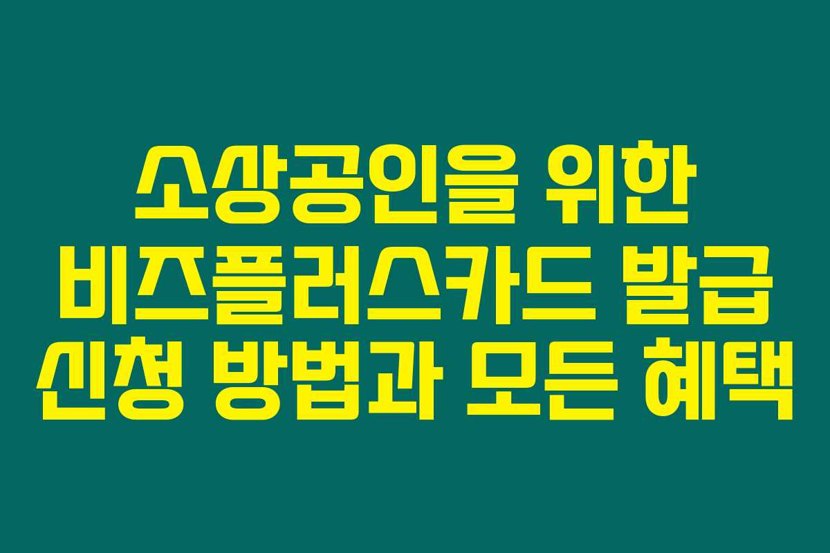 소상공인을 위한 비즈플러스카드 발급 신청 방법과 모든 혜택