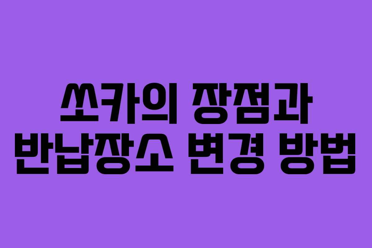 쏘카의 장점과 반납장소 변경 방법