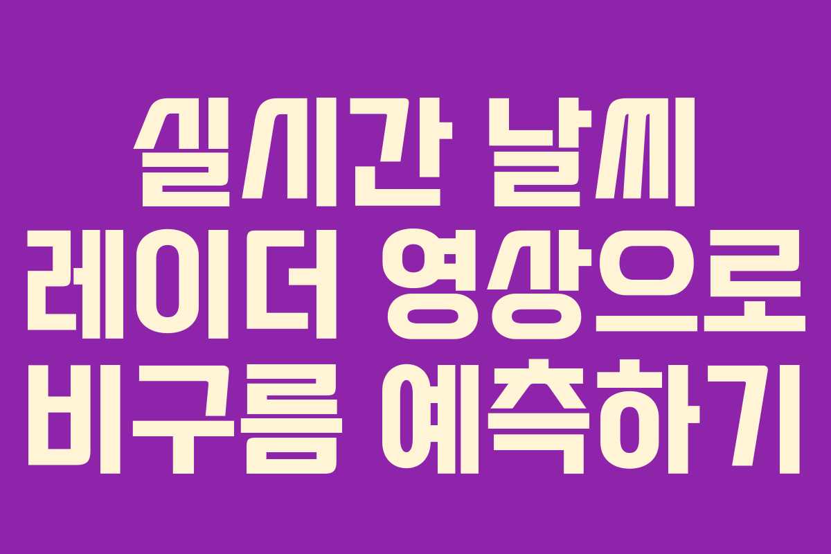 실시간 날씨 레이더 영상으로 비구름 예측하기