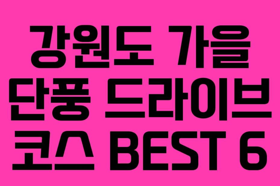 강원도 가을 단풍 드라이브 코스 BEST 6