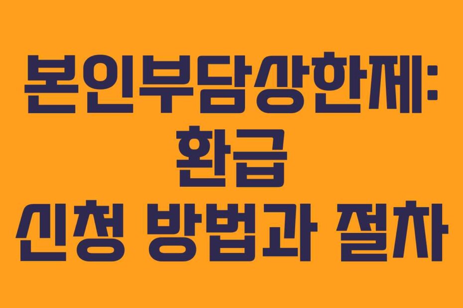 본인부담상한제: 환급 신청 방법과 절차