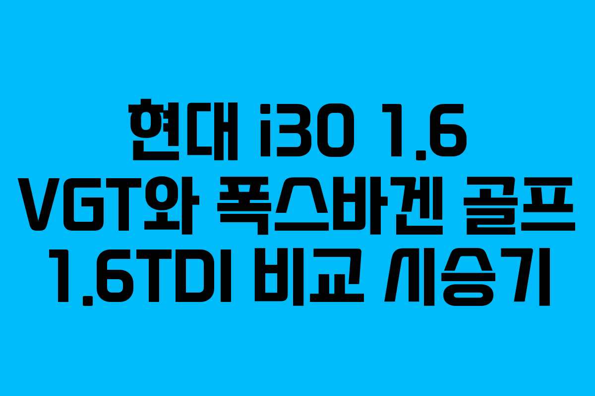 현대 i30 1.6 VGT와 폭스바겐 골프 1.6TDI 비교 시승기