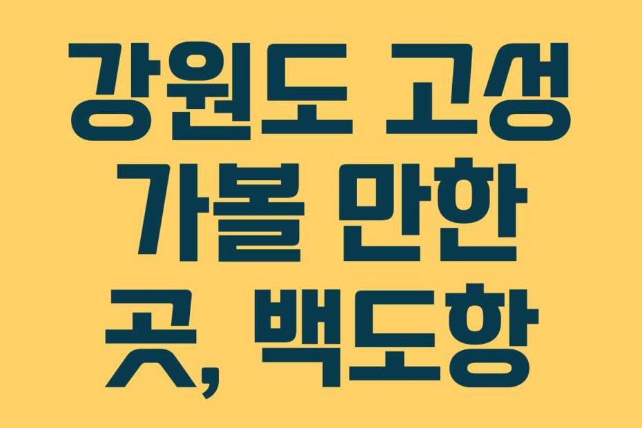 강원도 고성 가볼 만한 곳, 백도항