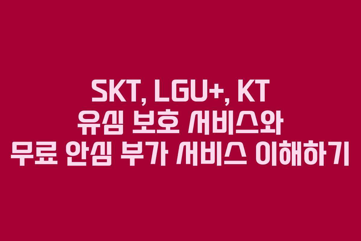 SKT, LGU+, KT 유심 보호 서비스와 무료 안심 부가 서비스 이해하기