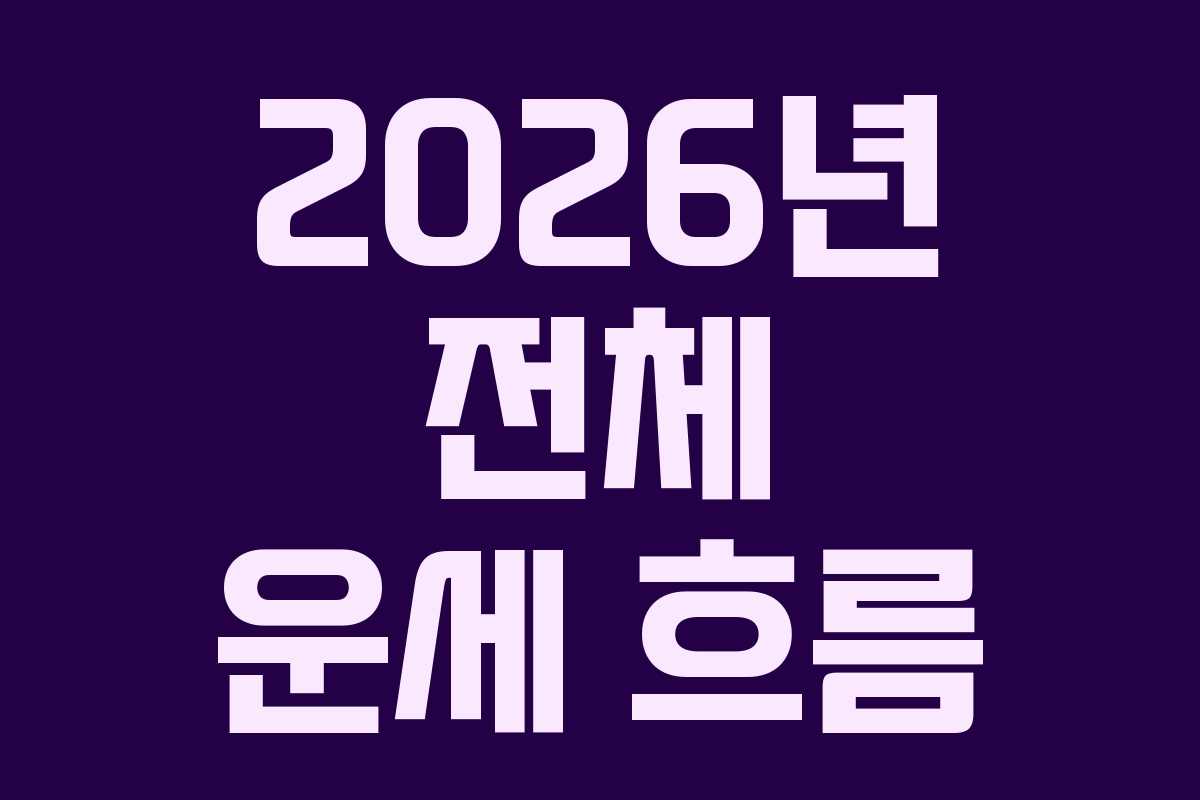 2026년 전체 운세 흐름