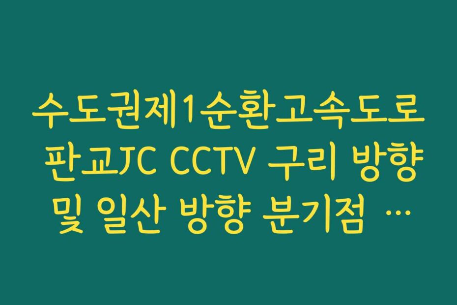 수도권제1순환고속도로 판교JC CCTV 구리 방향 및 일산 방향 분기점 대조