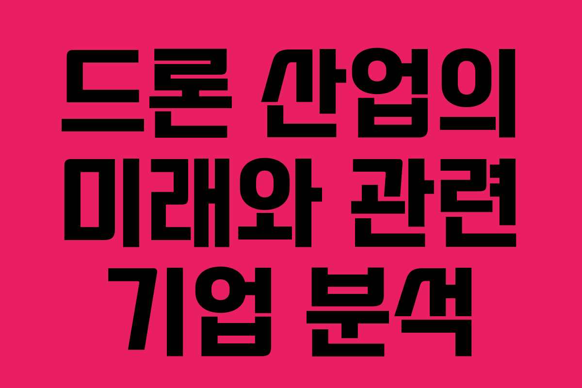 드론 산업의 미래와 관련 기업 분석
