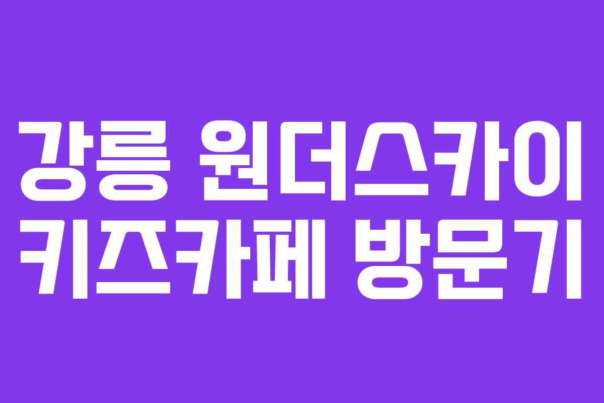 강릉 원더스카이 키즈카페 방문기