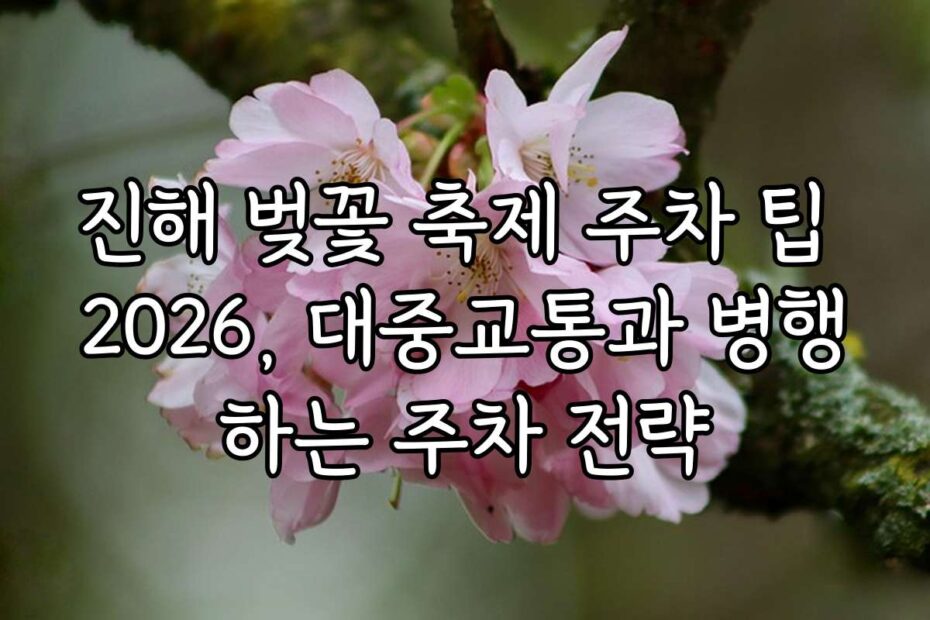 진해 벚꽃 축제 주차 팁 2026, 대중교통과 병행하는 주차 전략