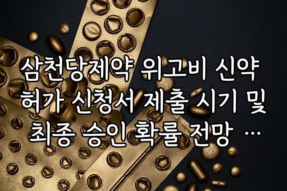 삼천당제약 위고비 신약 허가 신청서 제출 시기 및 최종 승인 확률 전망 보고