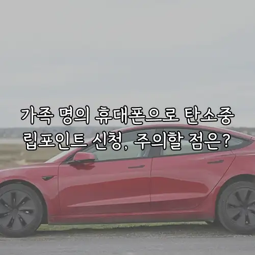 가족 명의 휴대폰으로 탄소중립포인트 신청, 주의할 점은?