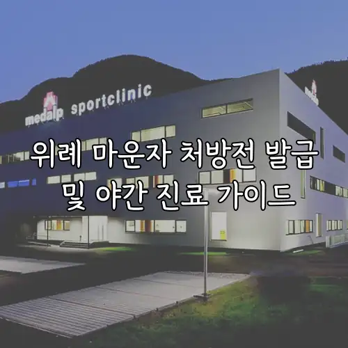 위례 마운자 처방전 발급 및 야간 진료 가이드