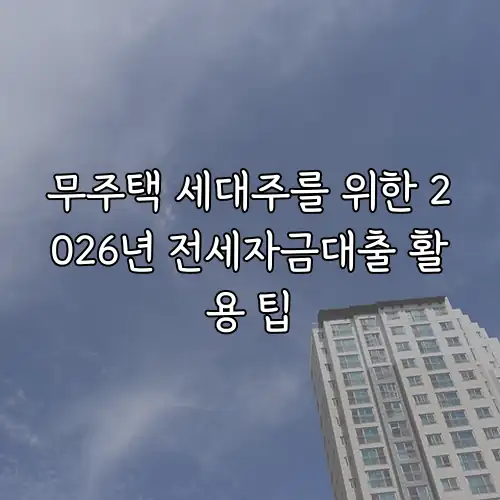 무주택 세대주를 위한 2026년 전세자금대출 활용 팁