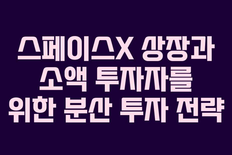 스페이스X-상장과-소액-투자자를-위한-분산-투자-전략