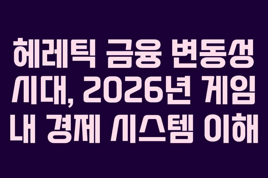 헤레틱-금융-변동성-시대,-2026년-게임-내-경제-시스템-이해